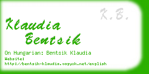 klaudia bentsik business card